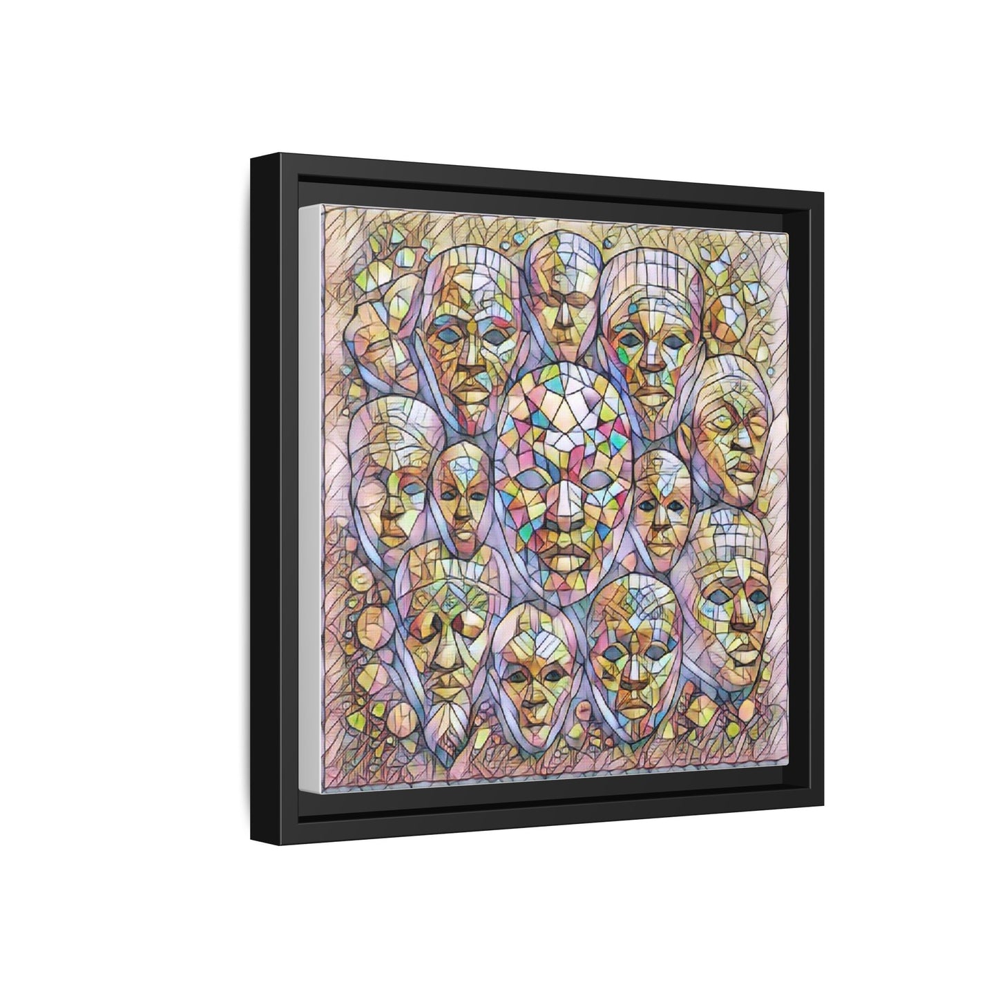 Framed Art Print — Mosaic Faces Matte Canvas
