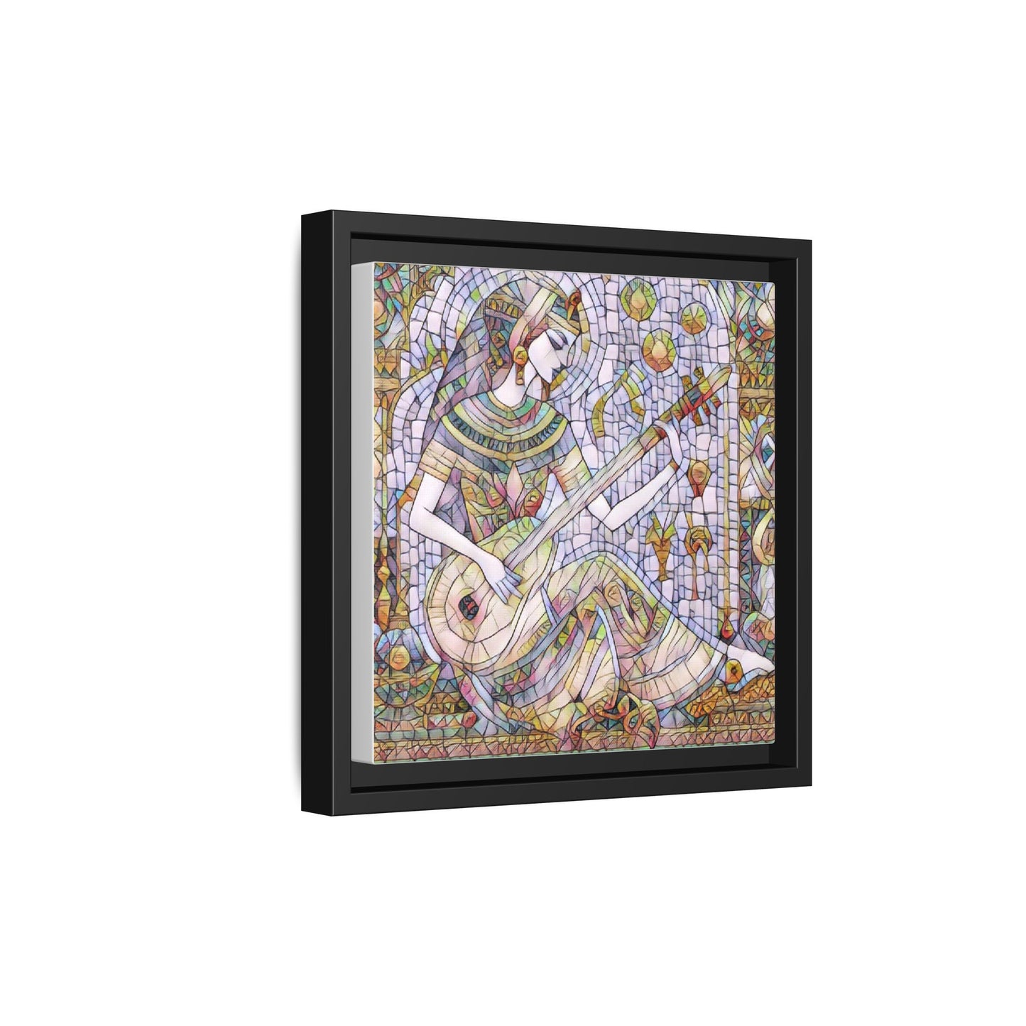 Egyptian Muse Mosaic Matte Canvas Framed Wall Art