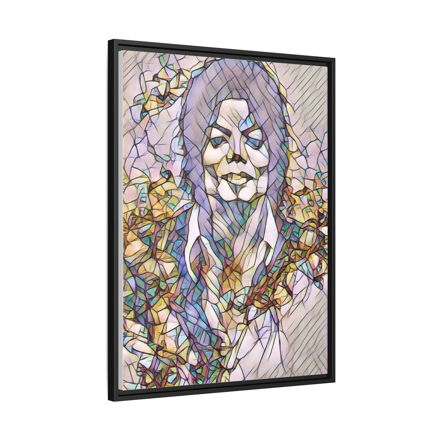 Abstract Stained-Glass Portrait Matte Canvas (Framed)