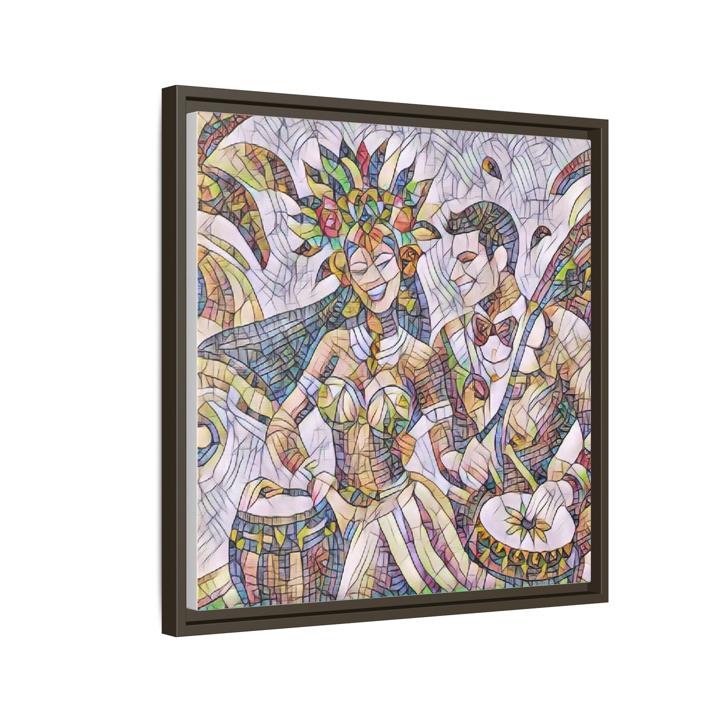 Carnival Samba Dancers Framed Canvas Art — Colorful Brazilian Festival Wall Decor