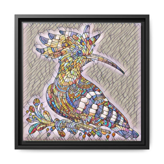 Colorful Mosaic Bird Matte Framed Canvas Wall Art