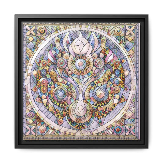 Framed Matte Canvas - Stained Glass Floral Mandala Wall Art