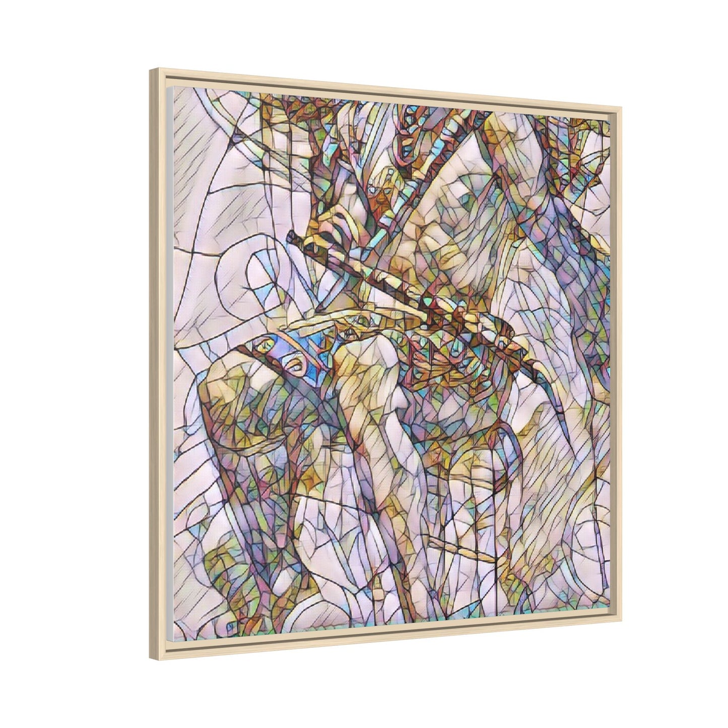 Framed Abstract Musician Canvas Art — Multi‑Color Jazz Saxophone Print