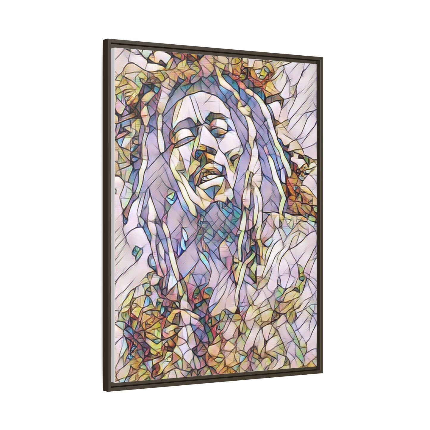 Abstract Multicolor Portrait Matte Canvas Framed Wall Art