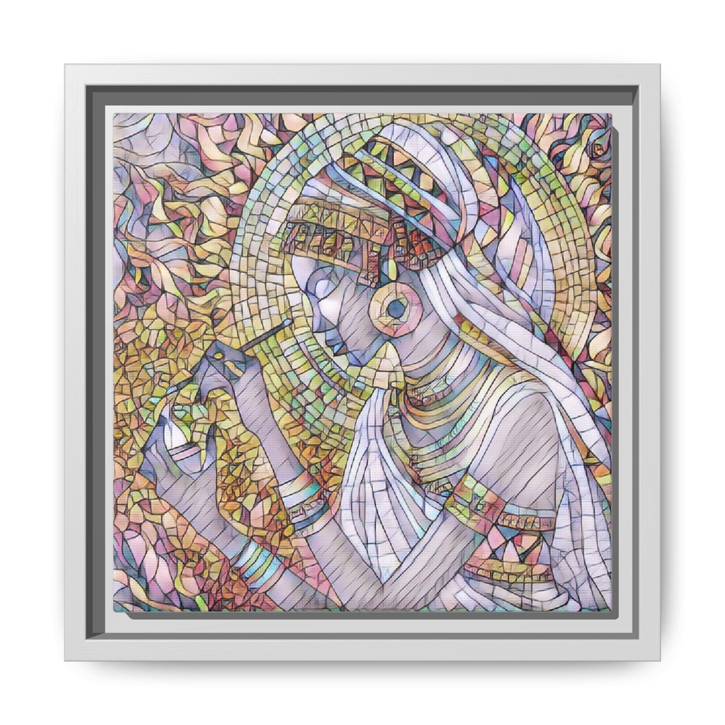 Egyptian Goddess Stained-Glass Matte Canvas (Framed)