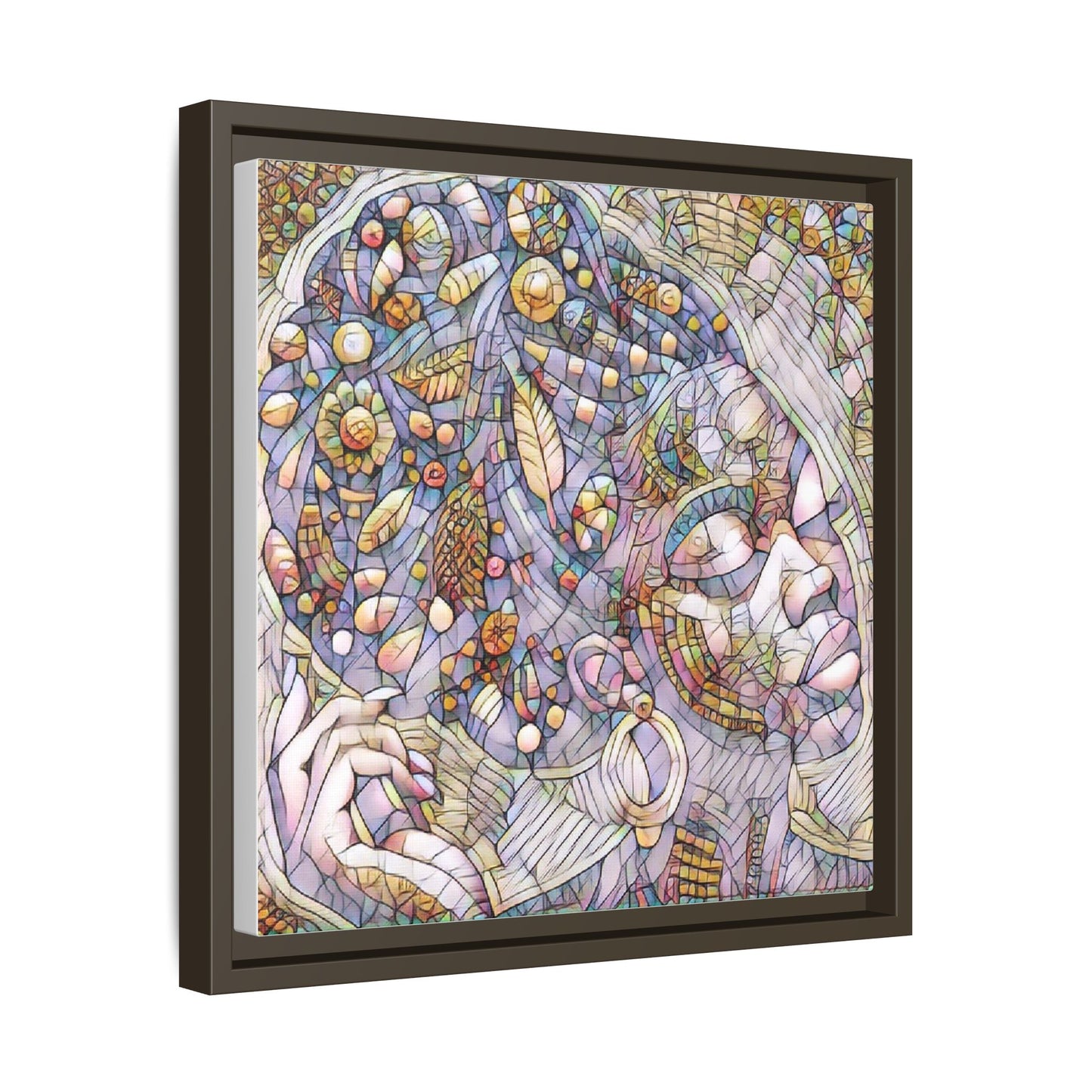 Bohemian Mosaic Woman Matte Canvas Framed Wall Art
