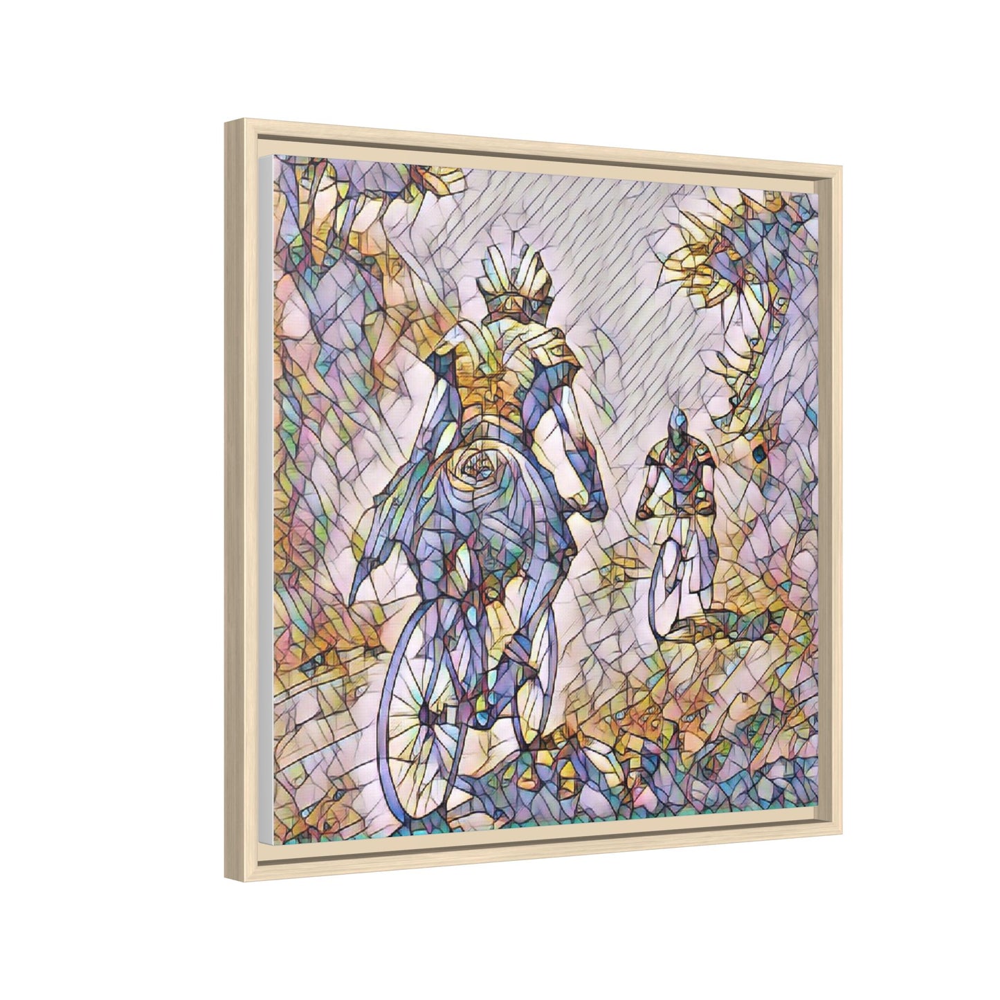 Cycling Art Print — Framed Matte Canvas Wall Art