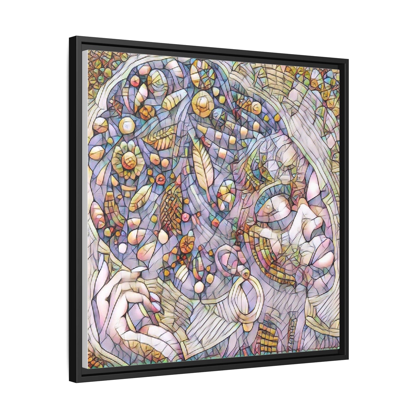 Bohemian Mosaic Woman Matte Canvas Framed Wall Art