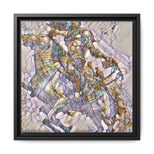 Stained-Glass Pegasus Matte Framed Canvas