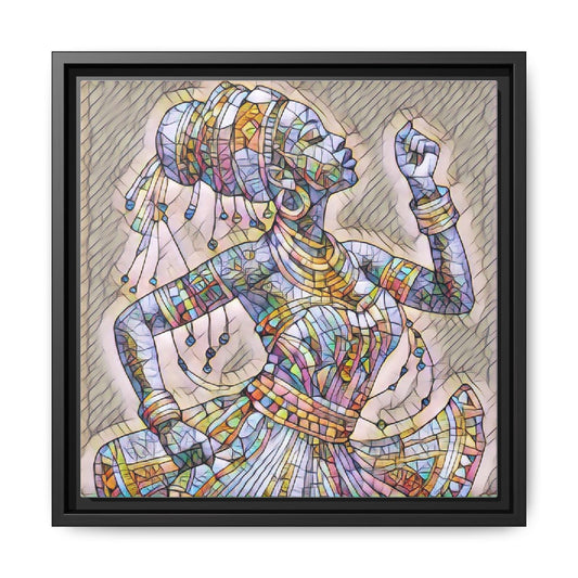 Framed Canvas Art — Colorful Mosaic Dancer