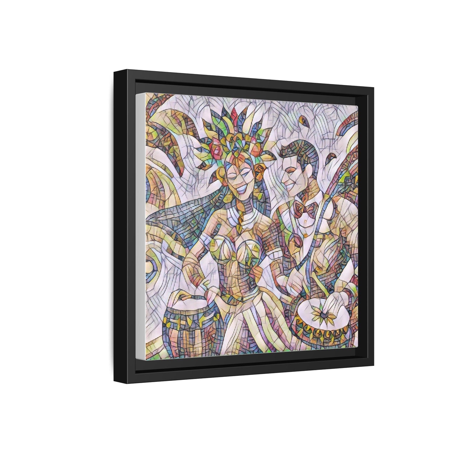 Carnival Samba Dancers Framed Canvas Art — Colorful Brazilian Festival Wall Decor
