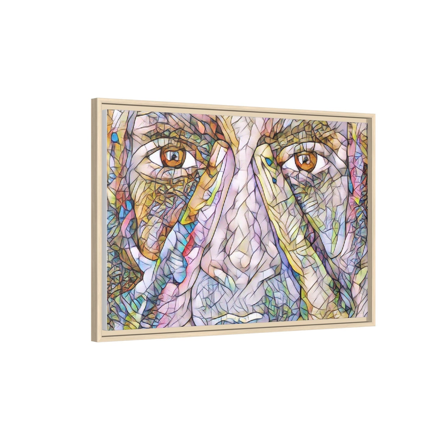 Abstract Stained-Glass Face Matte Canvas Framed Wall Art