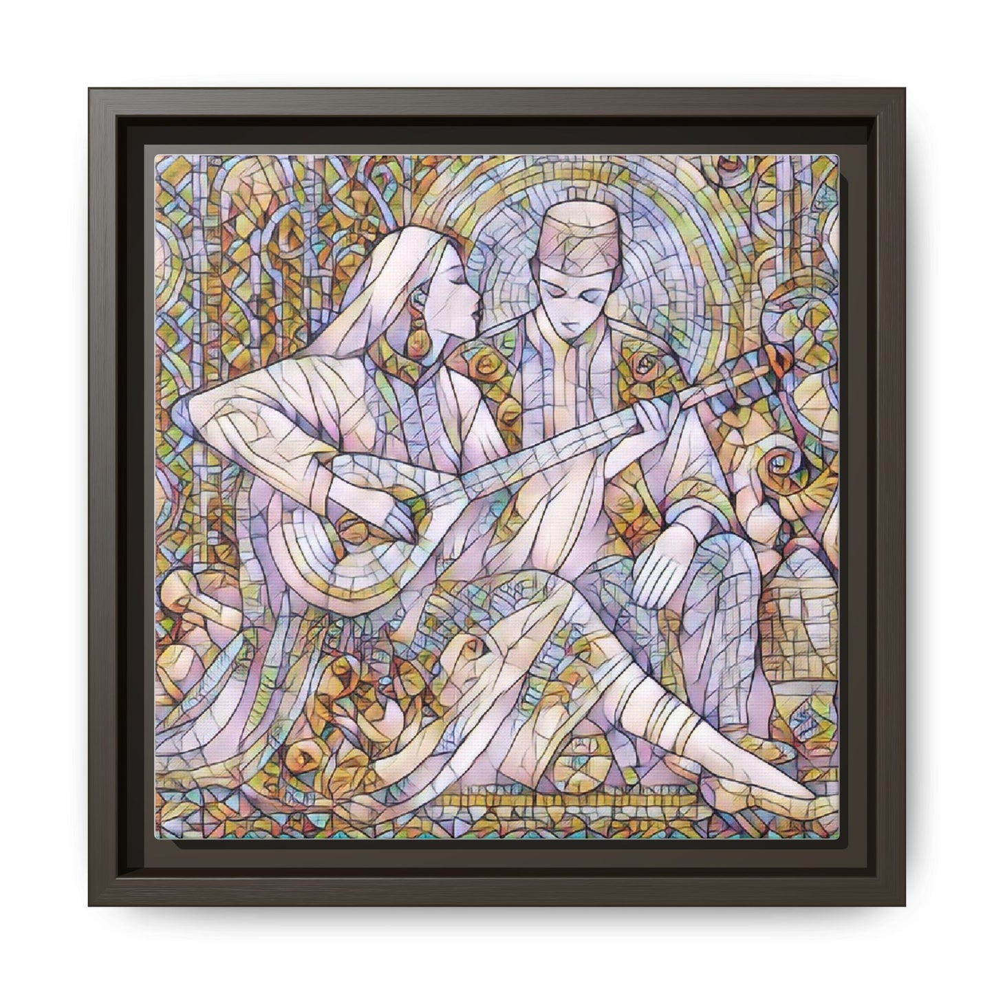 Love Song Serenade - Framed Canvas Wall Art | Guitar Player Romantic Print