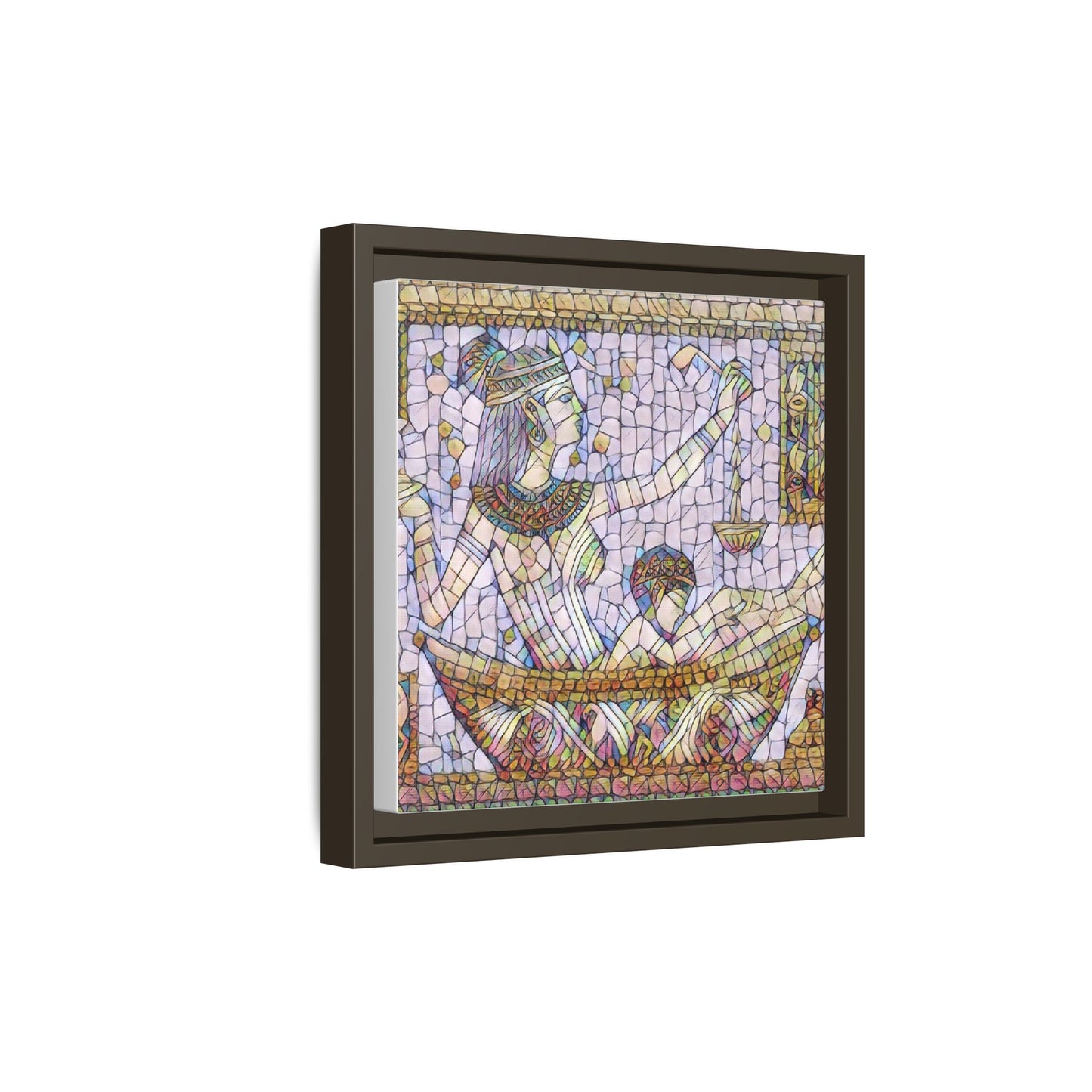 Egyptian Mosaic Goddess Matte Canvas Print (Framed)