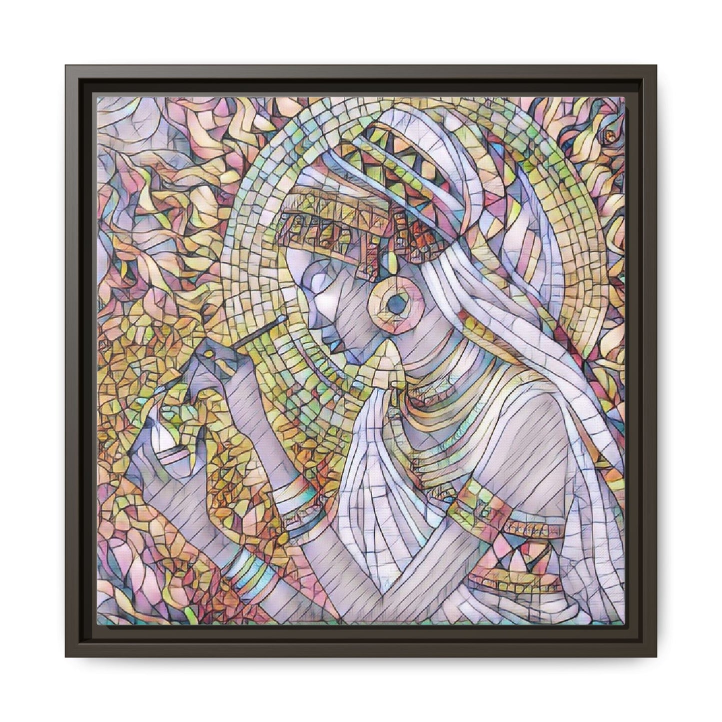 Egyptian Goddess Stained-Glass Matte Canvas (Framed)