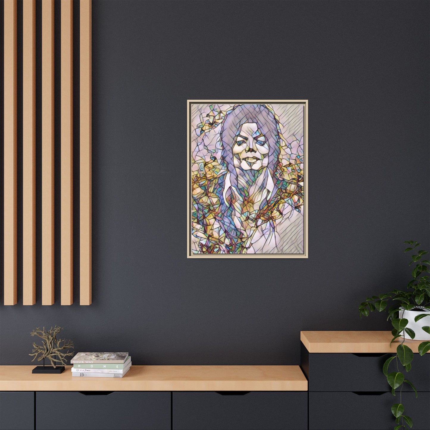 Abstract Stained-Glass Portrait Matte Canvas (Framed)