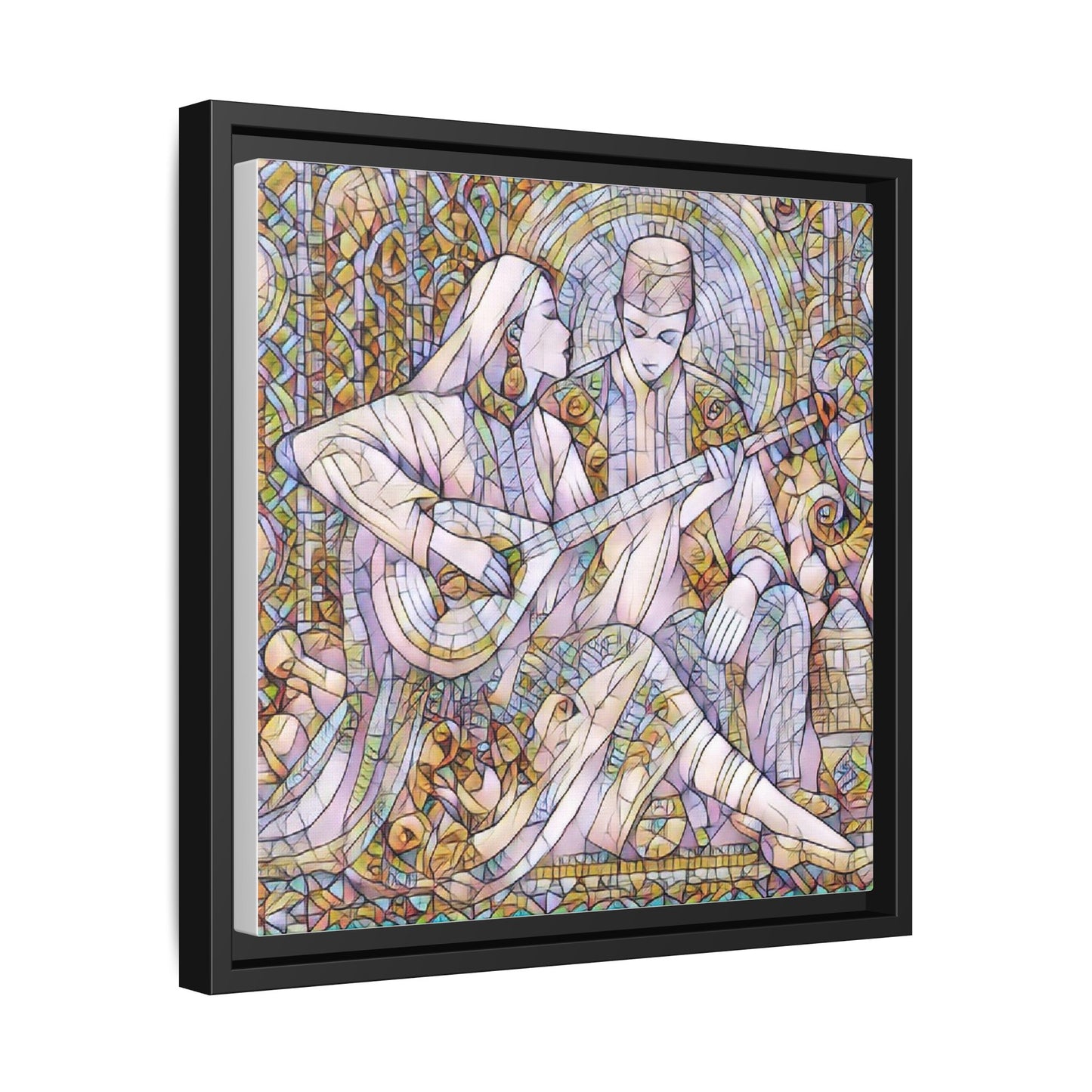 Love Song Serenade - Framed Canvas Wall Art | Guitar Player Romantic Print