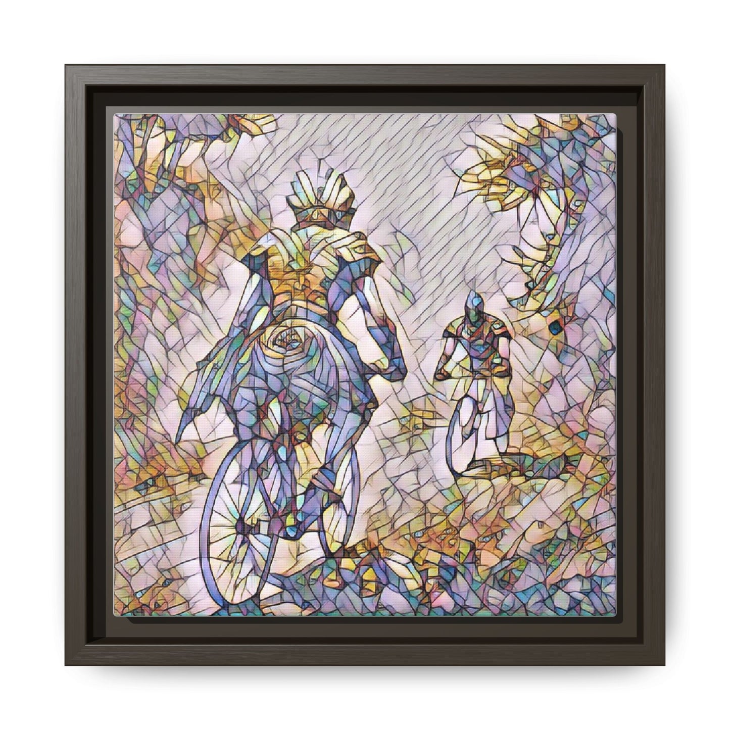 Cycling Art Print — Framed Matte Canvas Wall Art