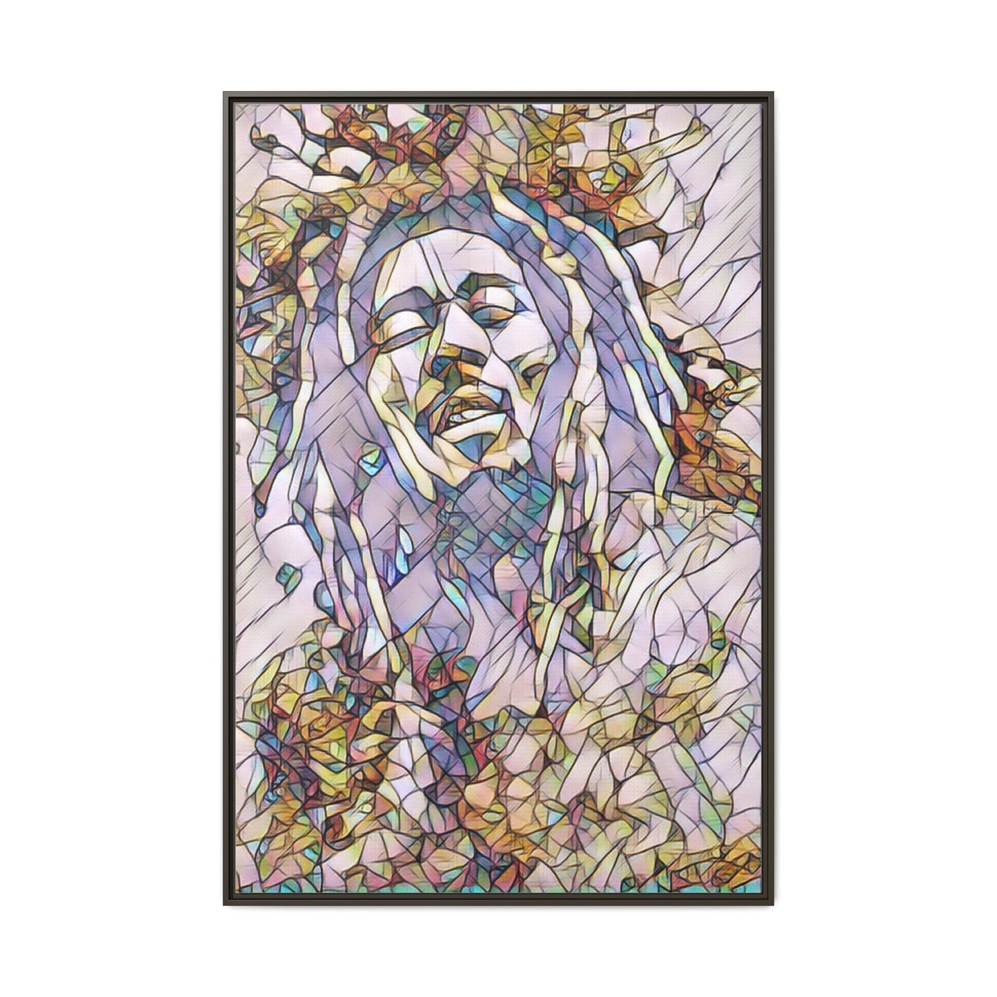 Abstract Multicolor Portrait Matte Canvas Framed Wall Art