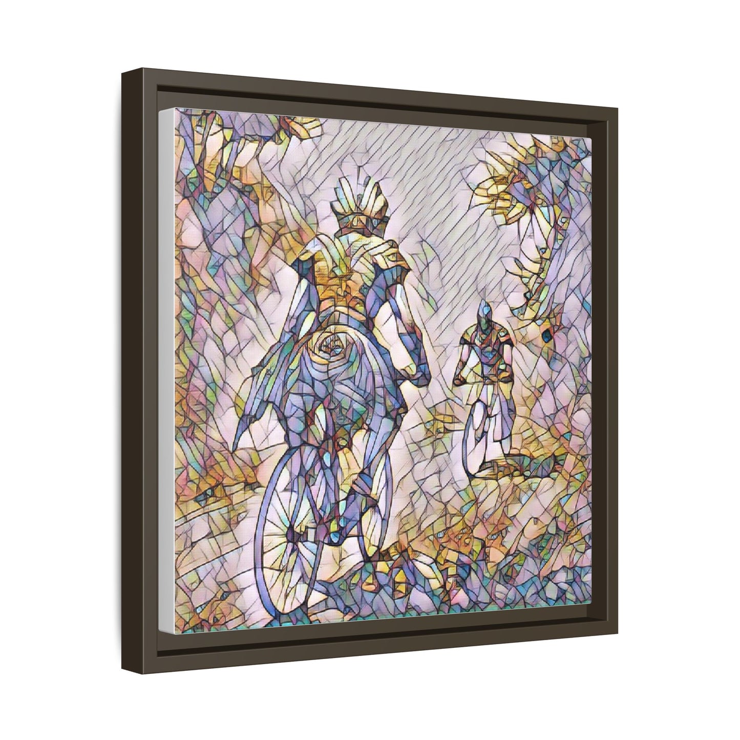 Cycling Art Print — Framed Matte Canvas Wall Art