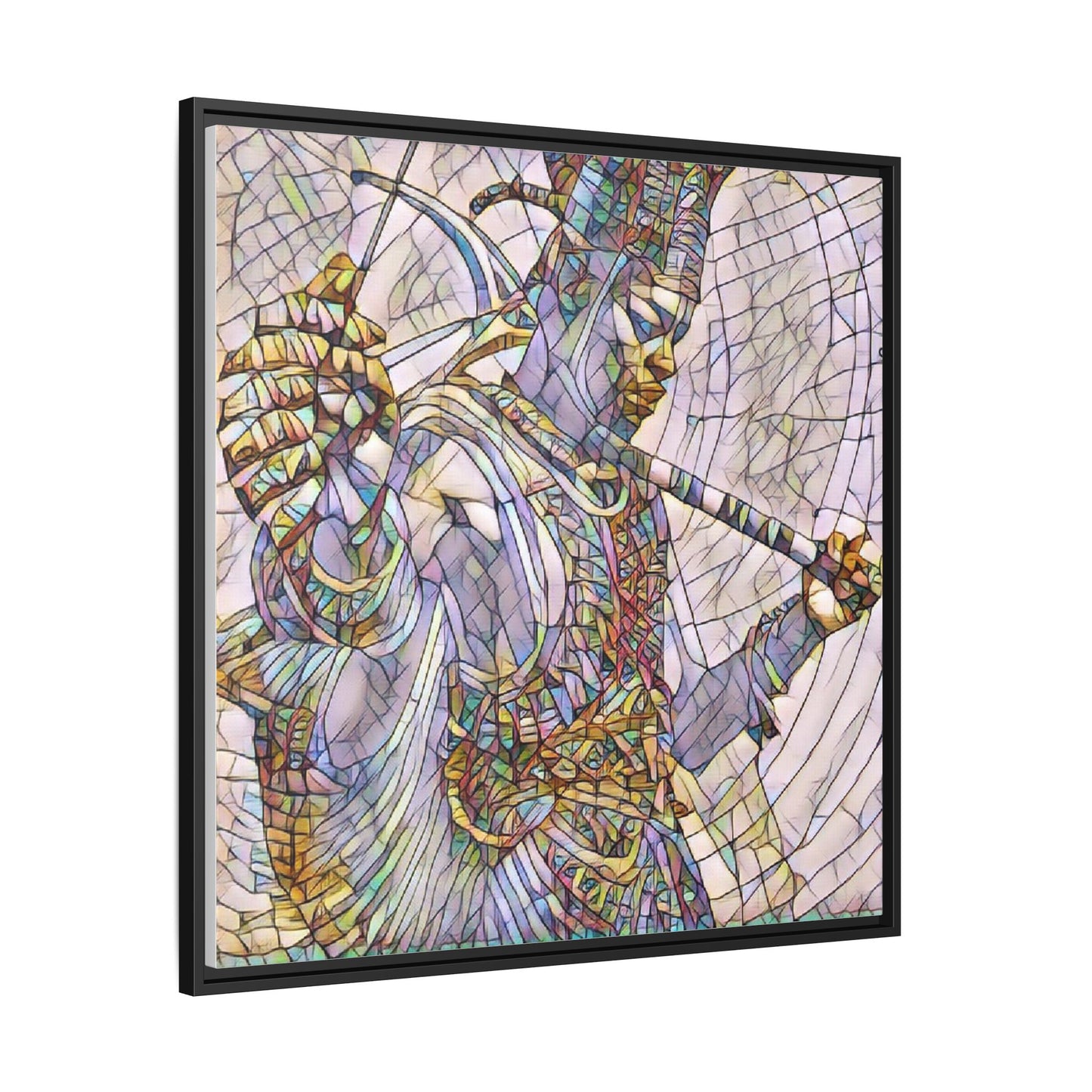 Egyptian God Mosaic Matte Canvas Framed Art