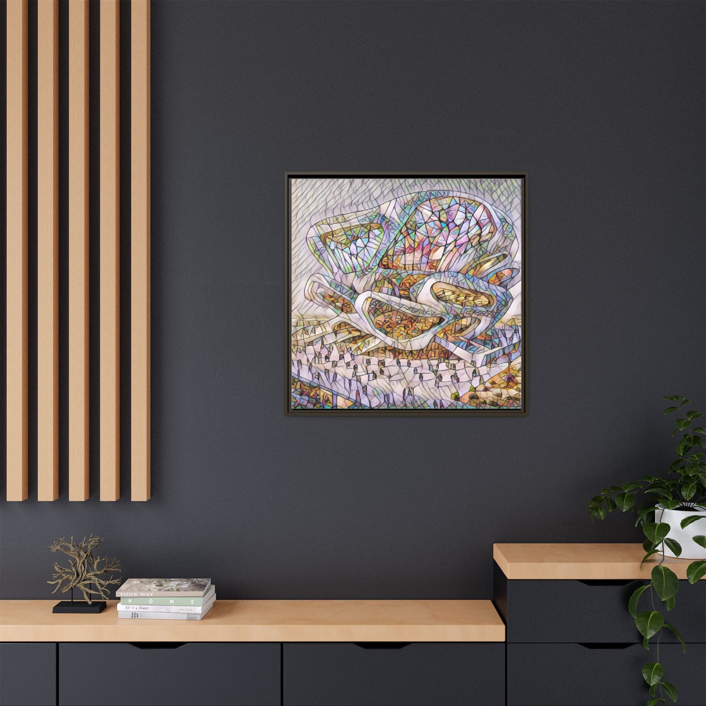 Abstract Colorful Sculpture Matte Canvas Framed Wall Art