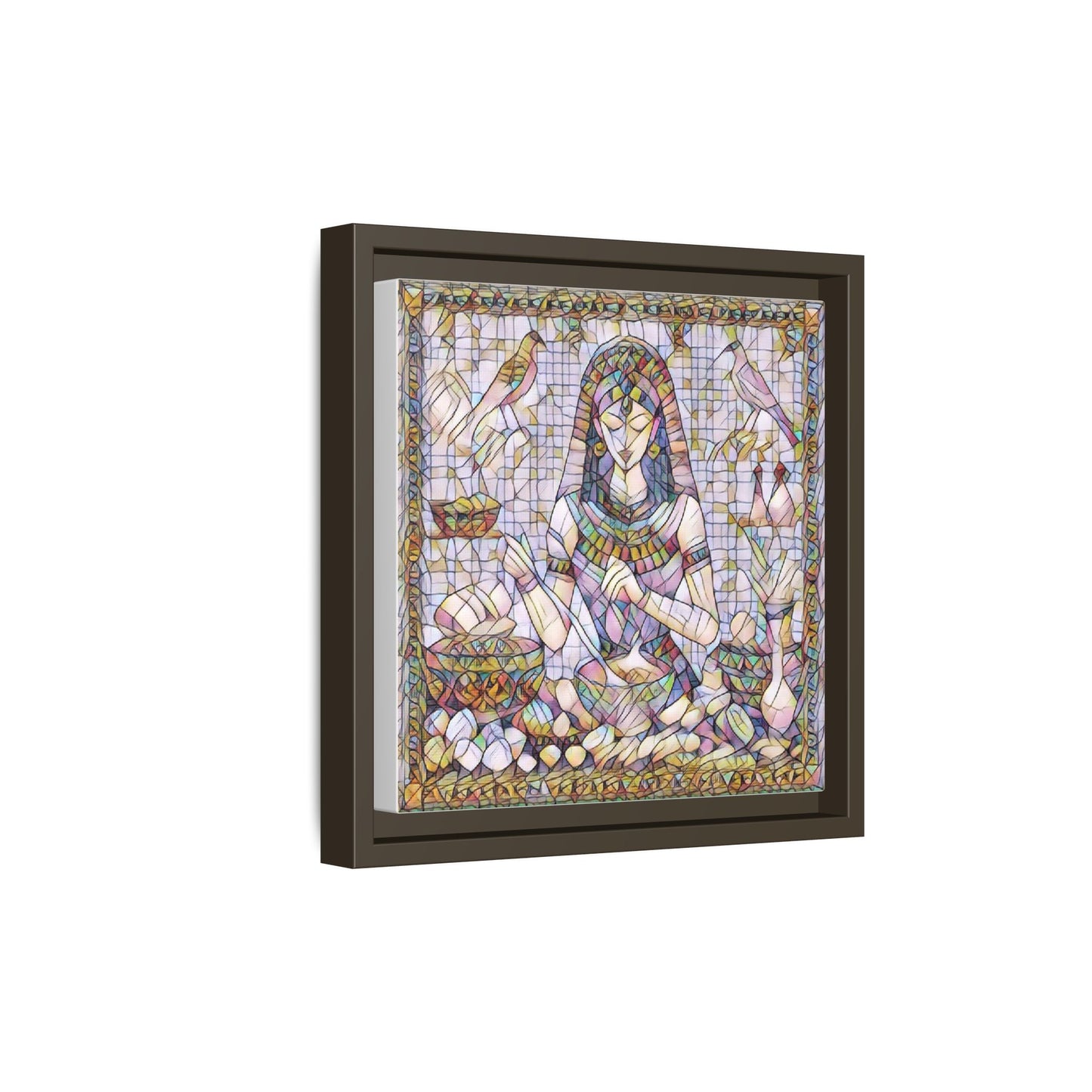 Egyptian Goddess Mosaic Framed Canvas Art