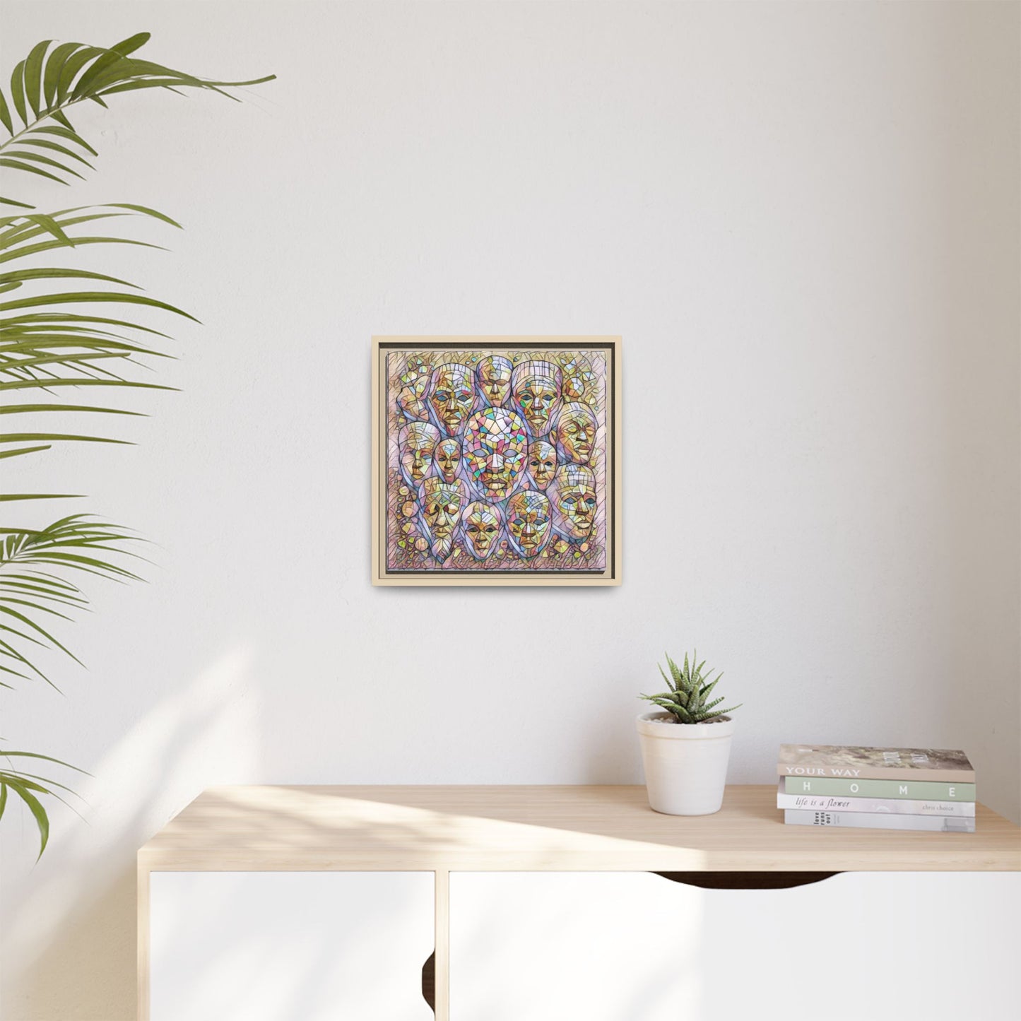 Framed Art Print — Mosaic Faces Matte Canvas