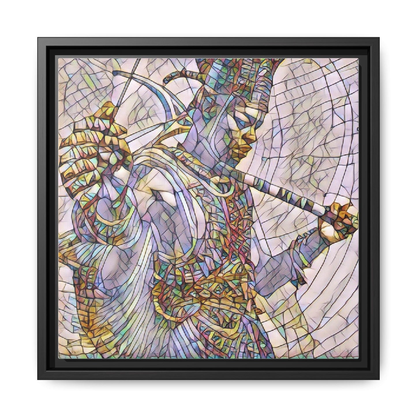 Egyptian God Mosaic Matte Canvas Framed Art