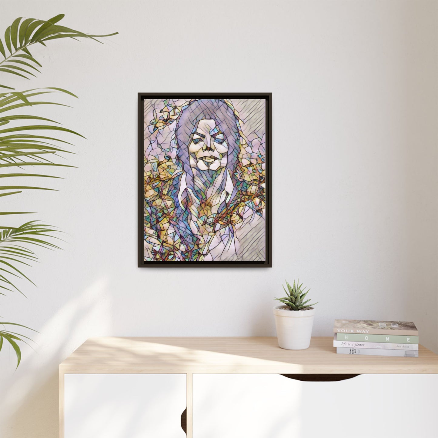 Abstract Stained-Glass Portrait Matte Canvas (Framed)