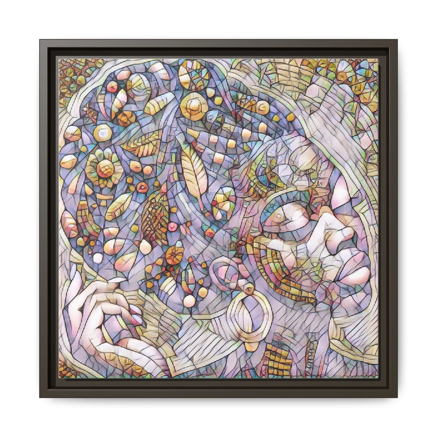 Bohemian Mosaic Woman Matte Canvas Framed Wall Art