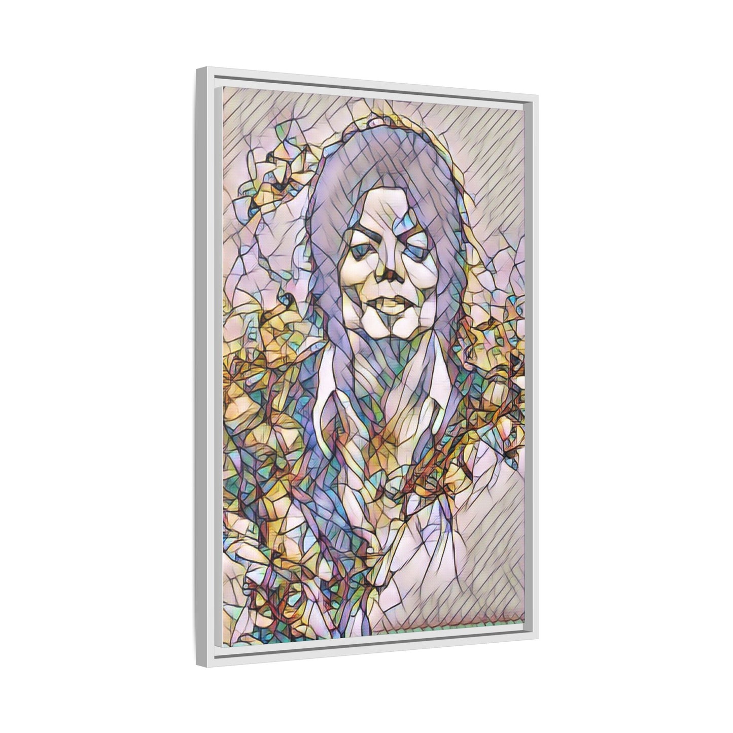 Abstract Stained-Glass Portrait Matte Canvas (Framed)