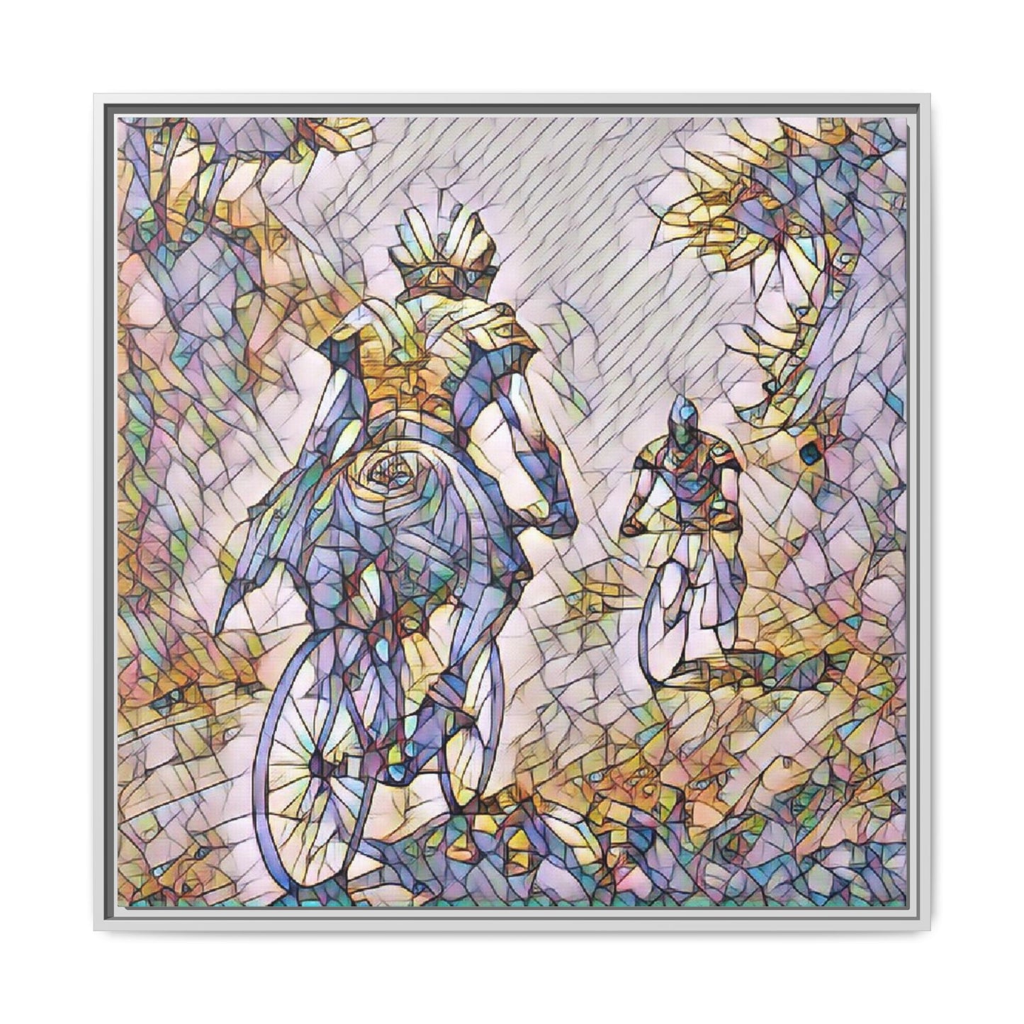 Cycling Art Print — Framed Matte Canvas Wall Art