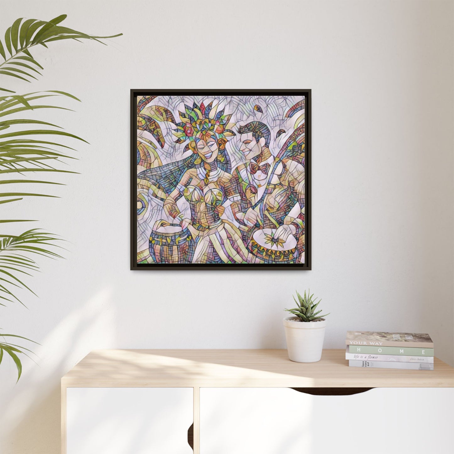 Carnival Samba Dancers Framed Canvas Art — Colorful Brazilian Festival Wall Decor