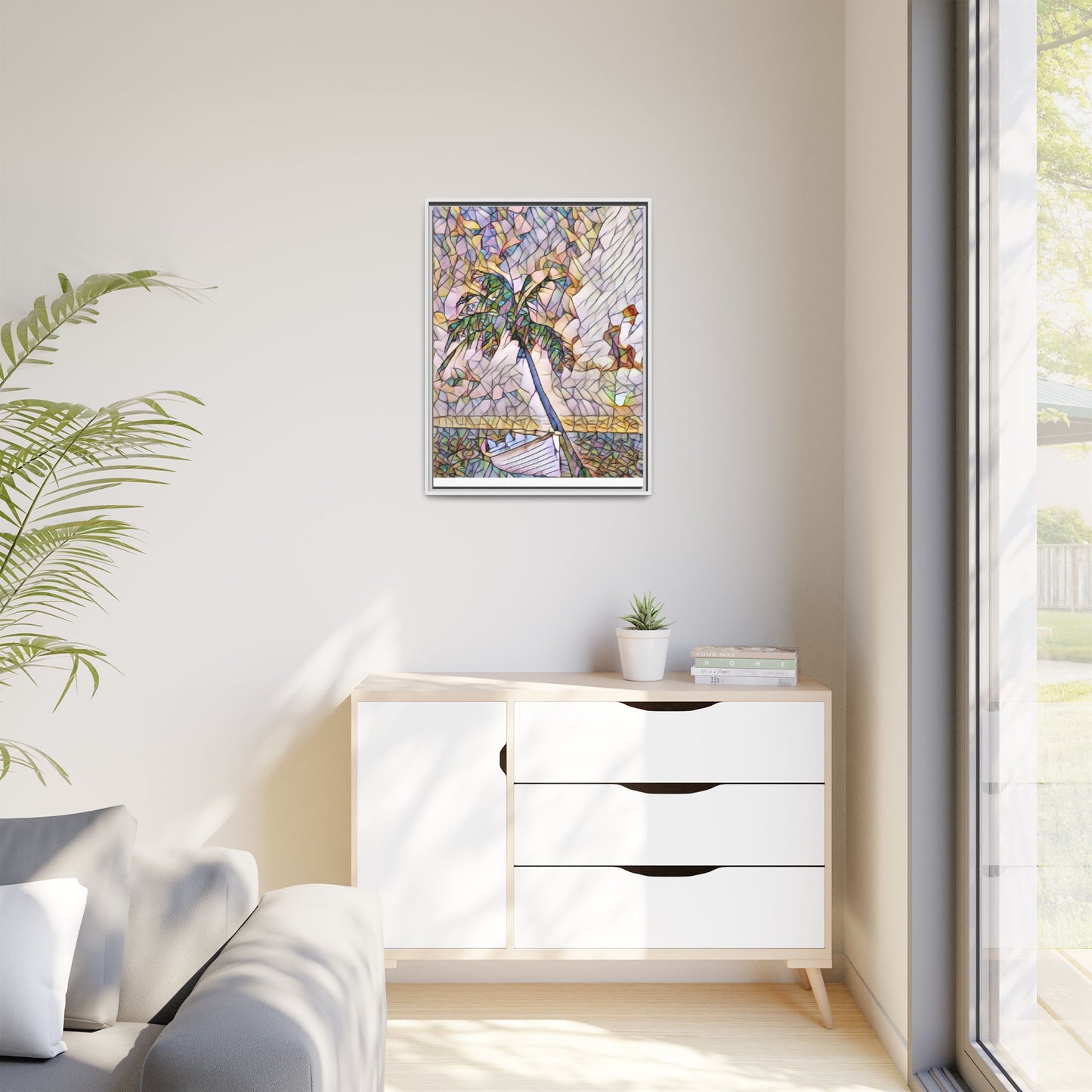 Tropical Palm Canvas Print — Framed Matte Wall Art