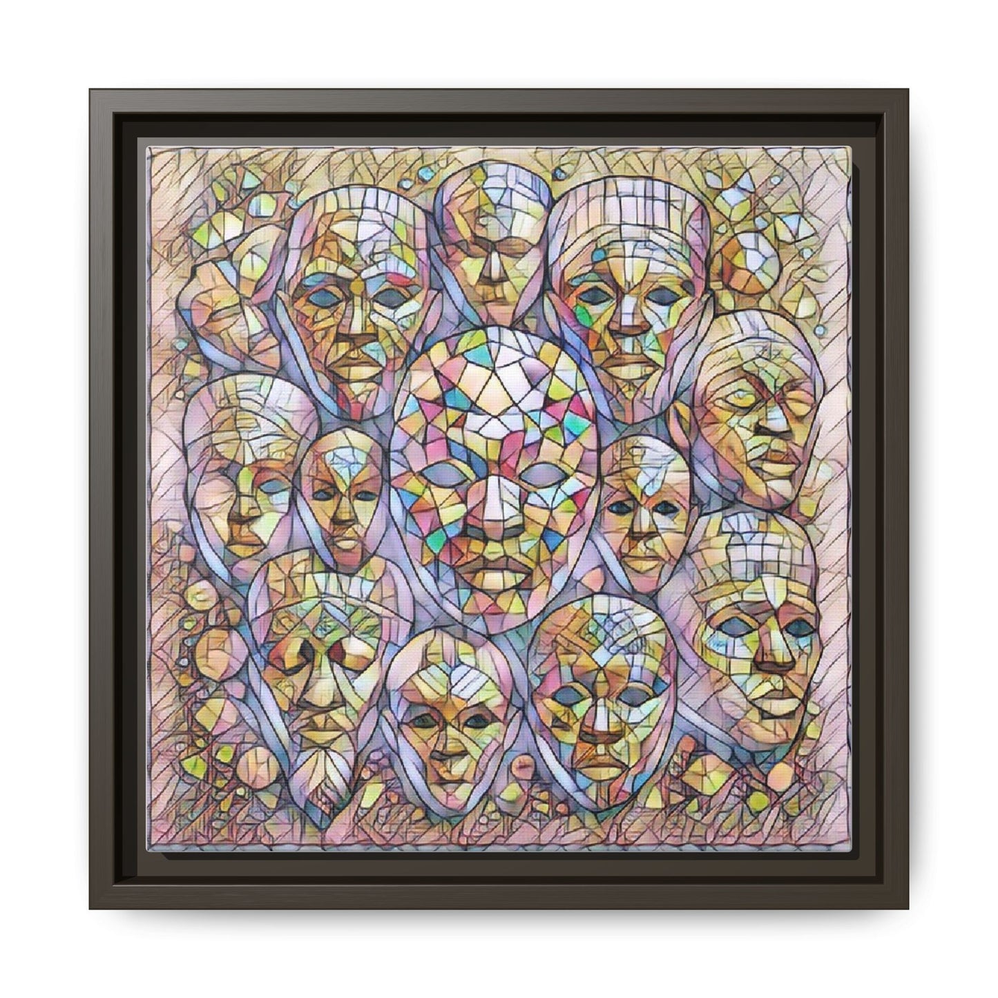 Framed Art Print — Mosaic Faces Matte Canvas