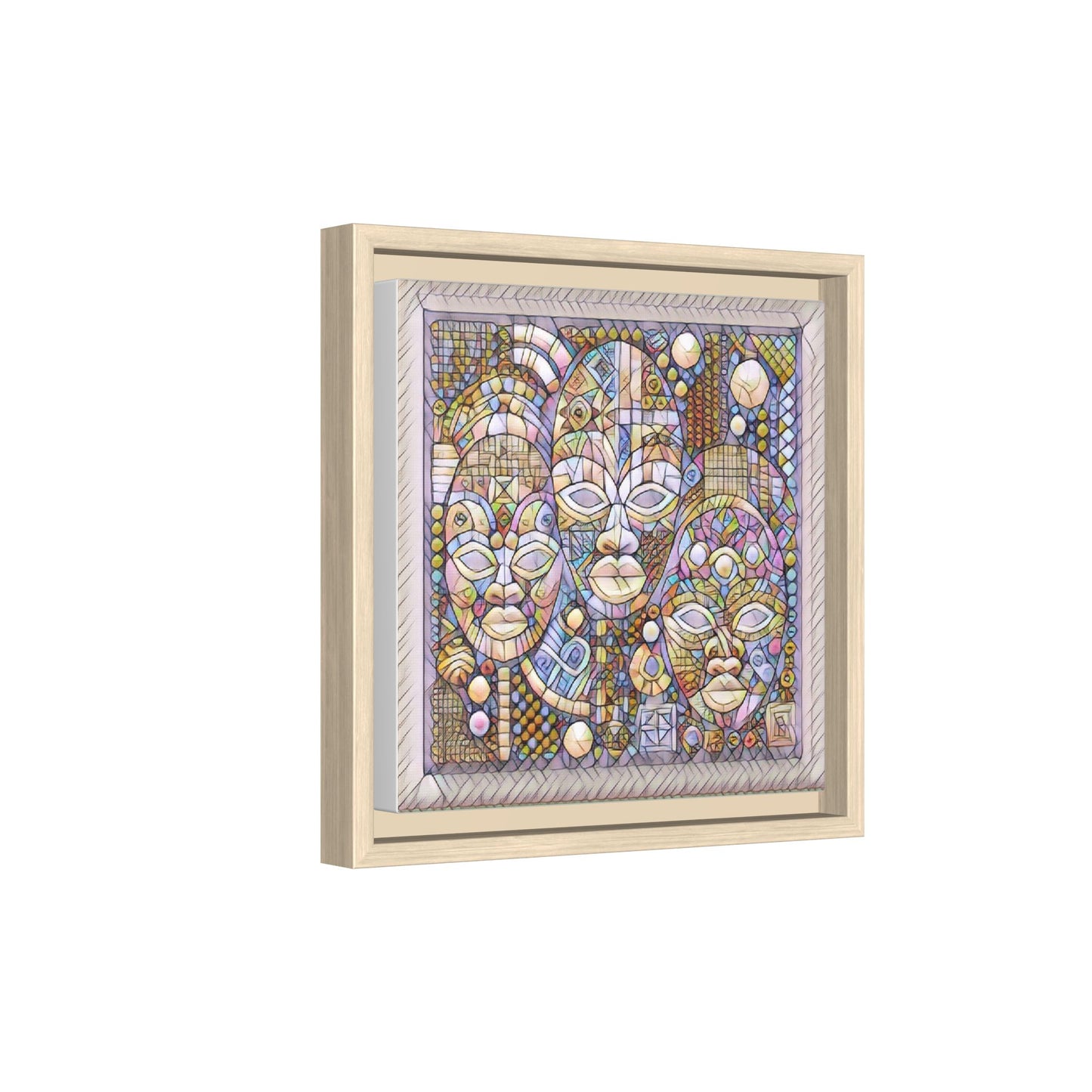 Abstract African Mask Art — Framed Matte Canvas Wall Art