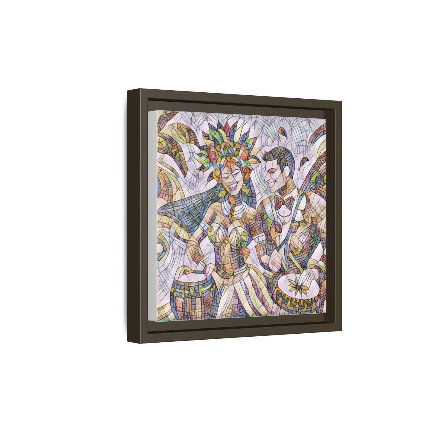 Carnival Samba Dancers Framed Canvas Art — Colorful Brazilian Festival Wall Decor