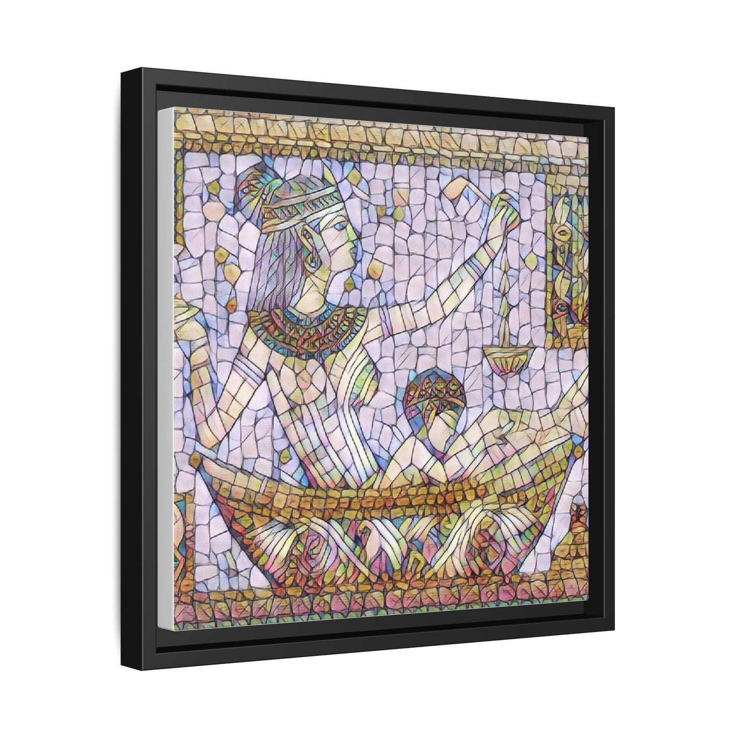 Egyptian Mosaic Goddess Matte Canvas Print (Framed)