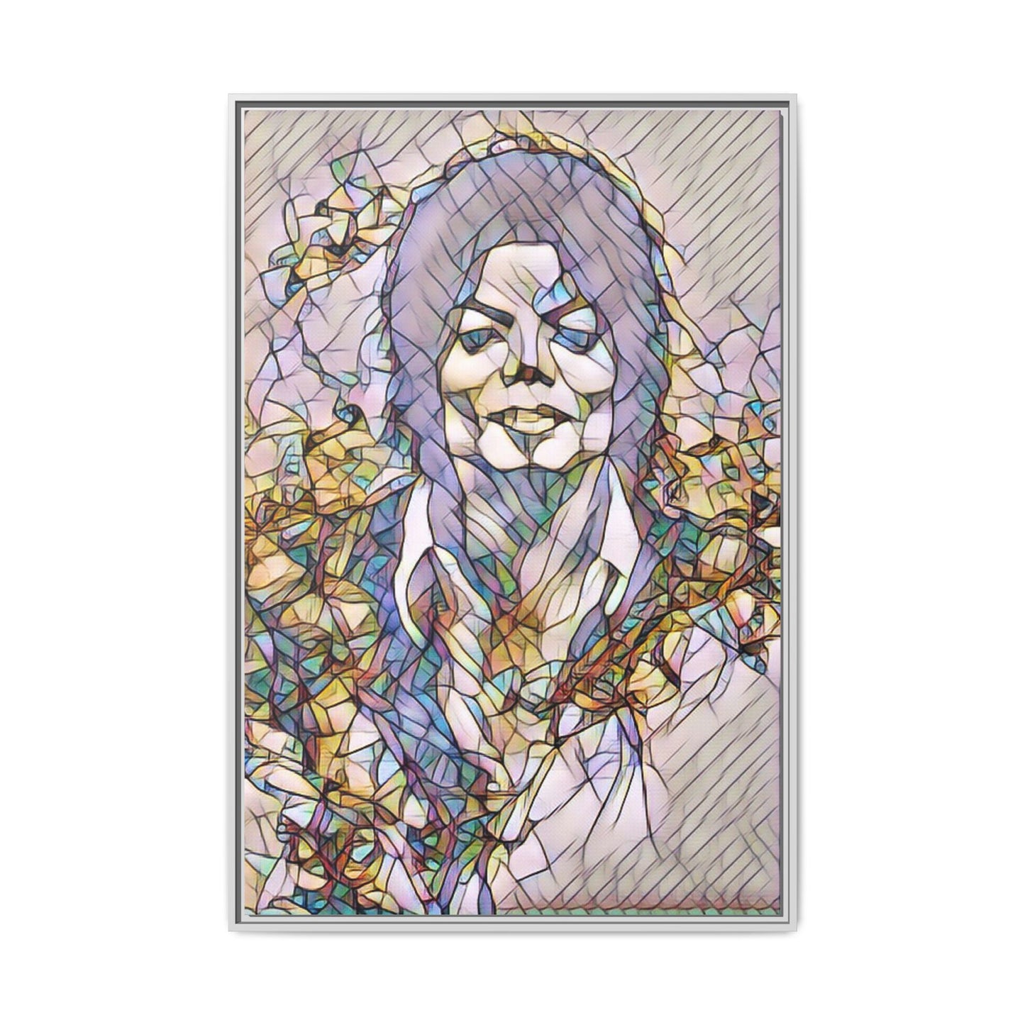 Abstract Stained-Glass Portrait Matte Canvas (Framed)