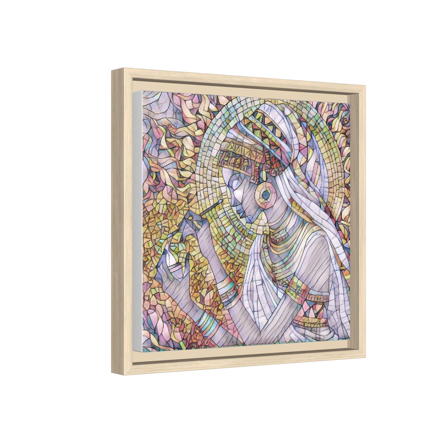 Egyptian Goddess Stained-Glass Matte Canvas (Framed)