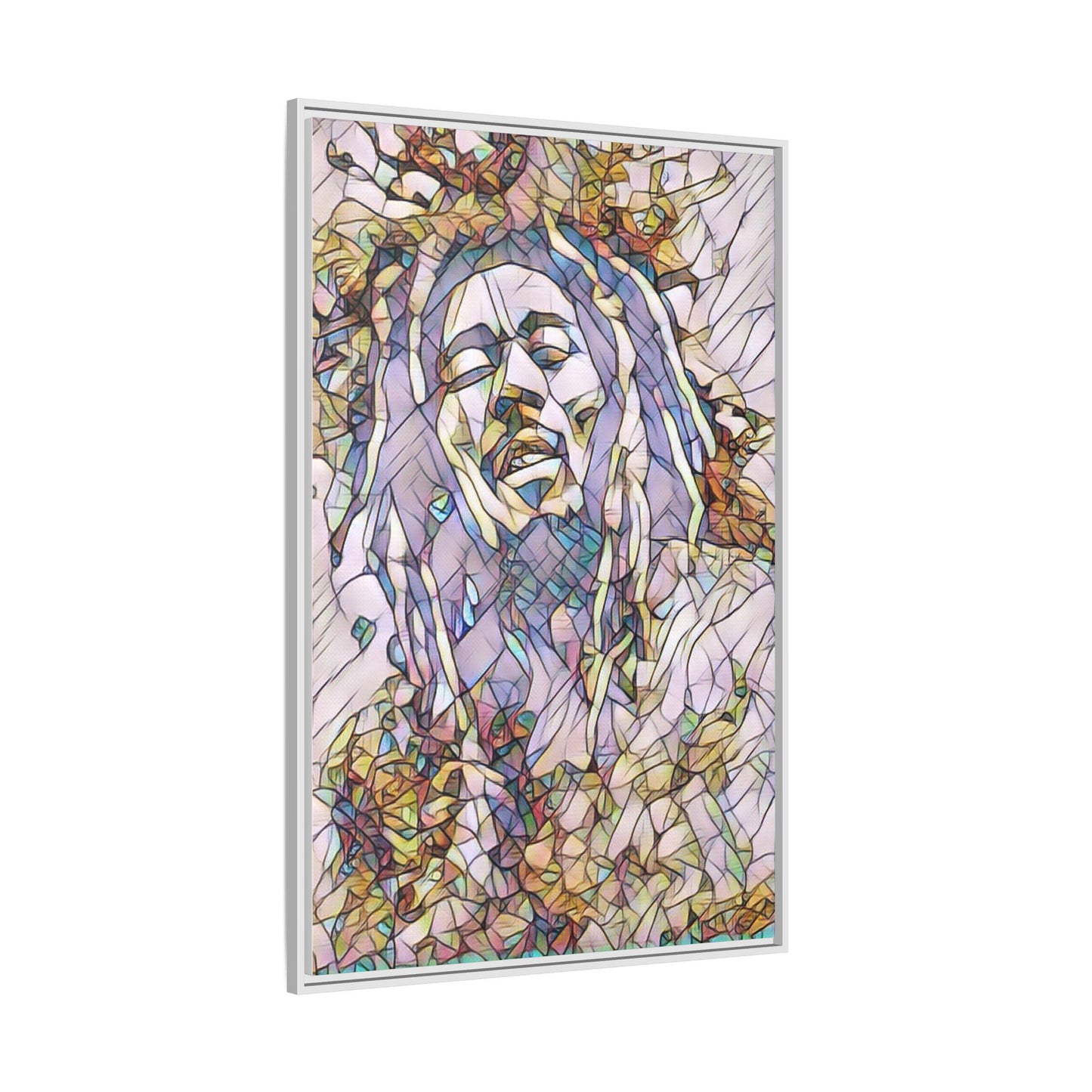 Abstract Multicolor Portrait Matte Canvas Framed Wall Art