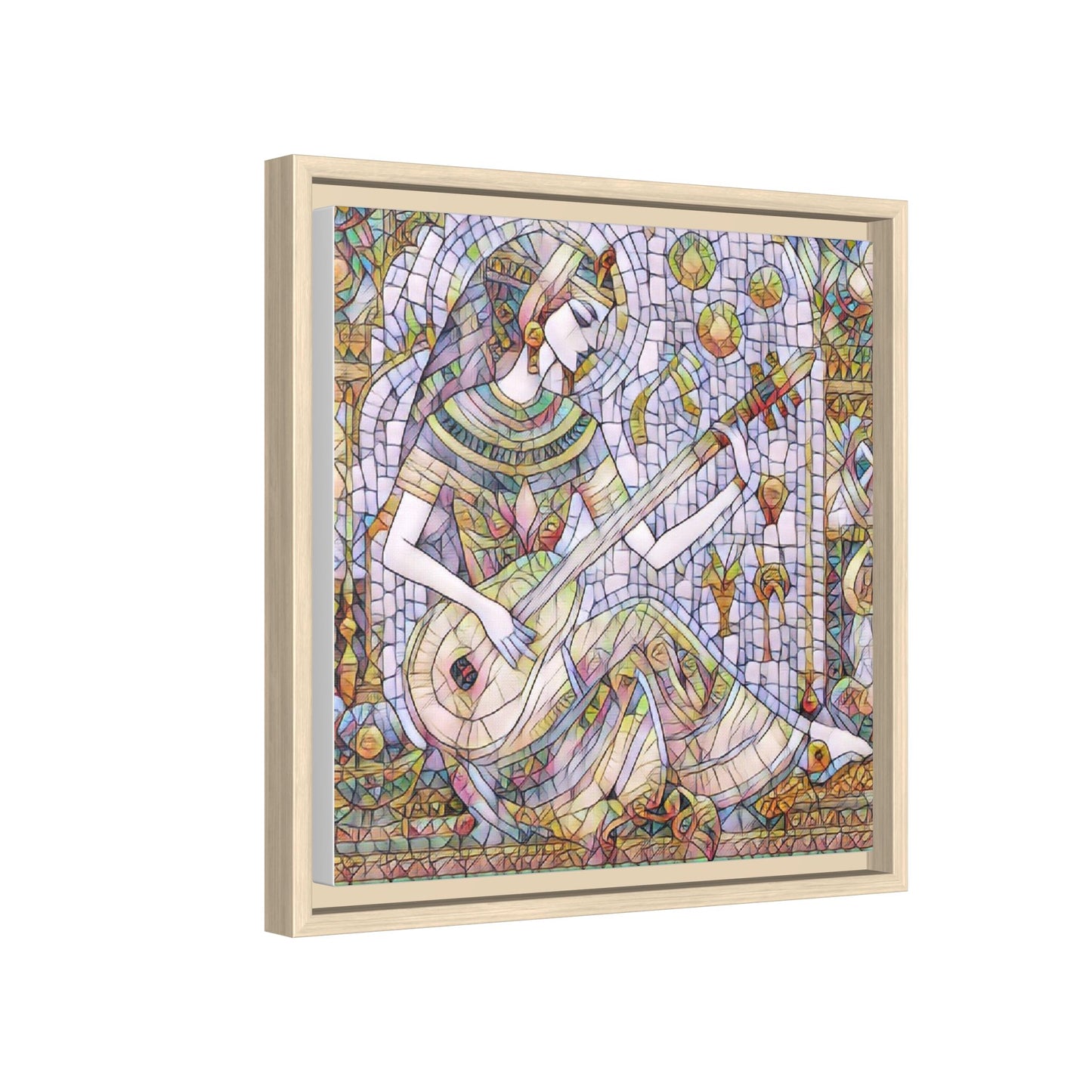 Egyptian Muse Mosaic Matte Canvas Framed Wall Art