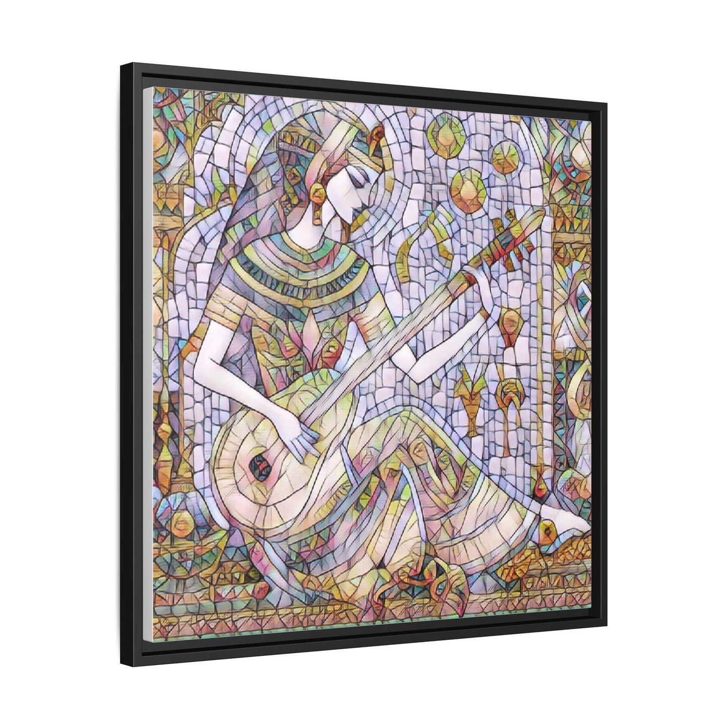Egyptian Muse Mosaic Matte Canvas Framed Wall Art