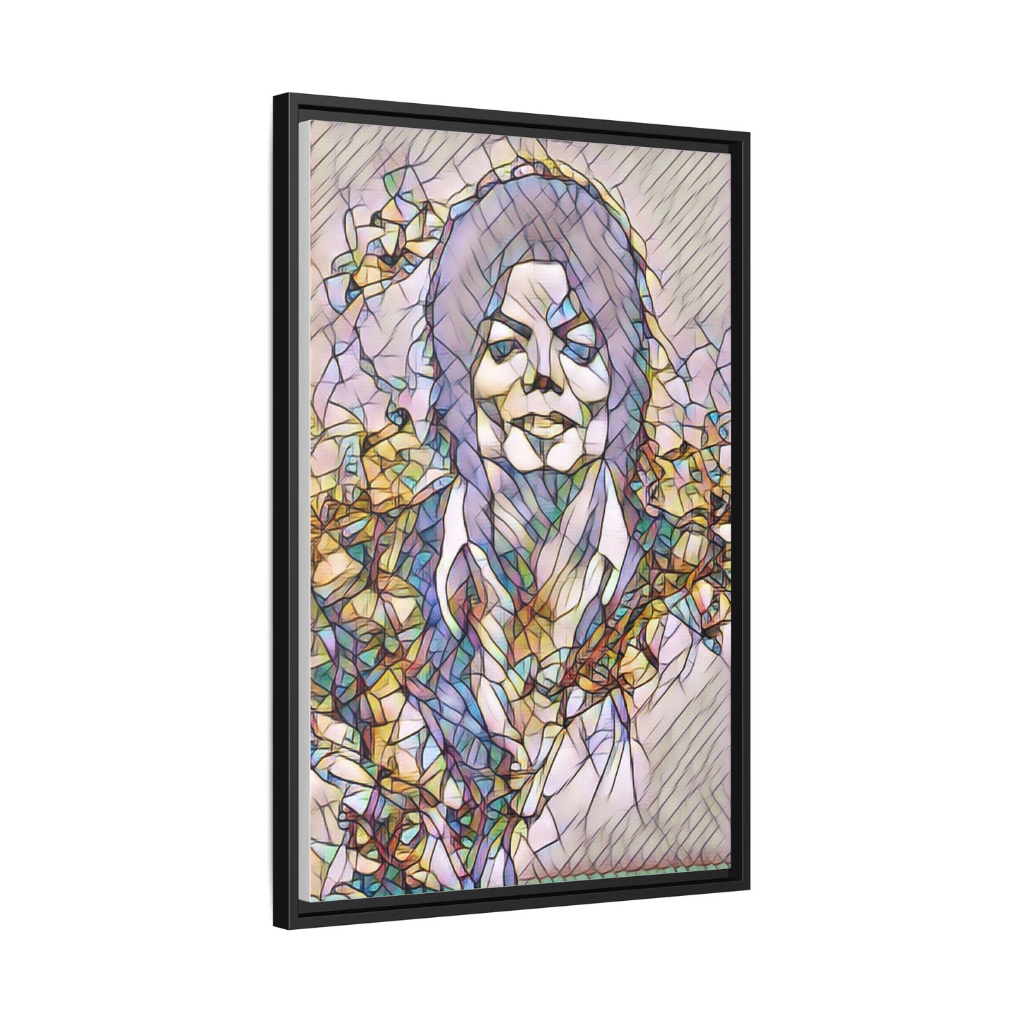 Abstract Stained-Glass Portrait Matte Canvas (Framed)