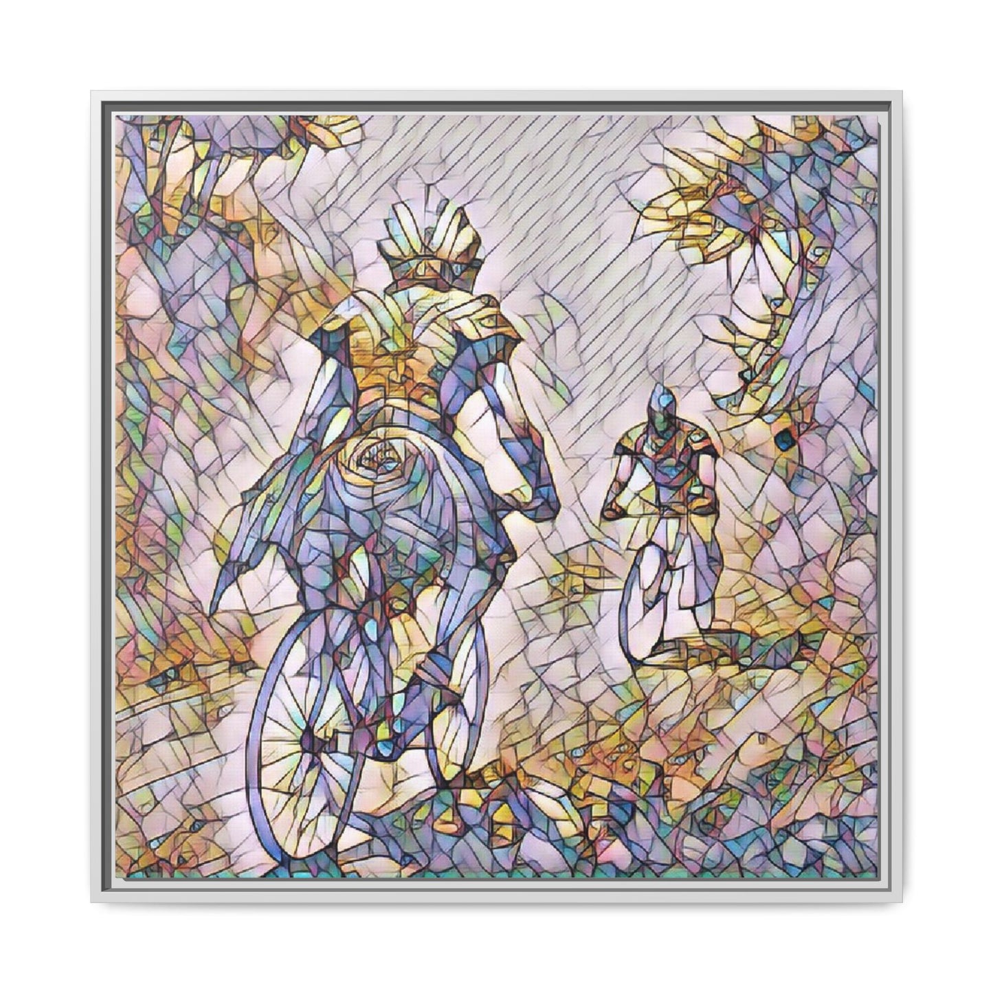 Cycling Art Print — Framed Matte Canvas Wall Art