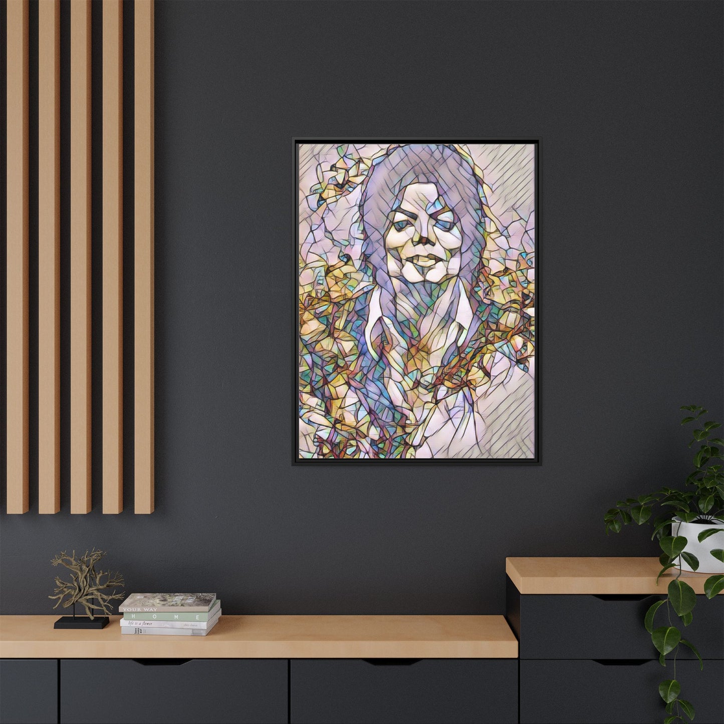Abstract Stained-Glass Portrait Matte Canvas (Framed)
