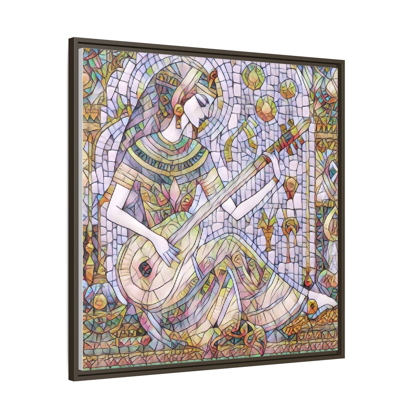 Egyptian Muse Mosaic Matte Canvas Framed Wall Art