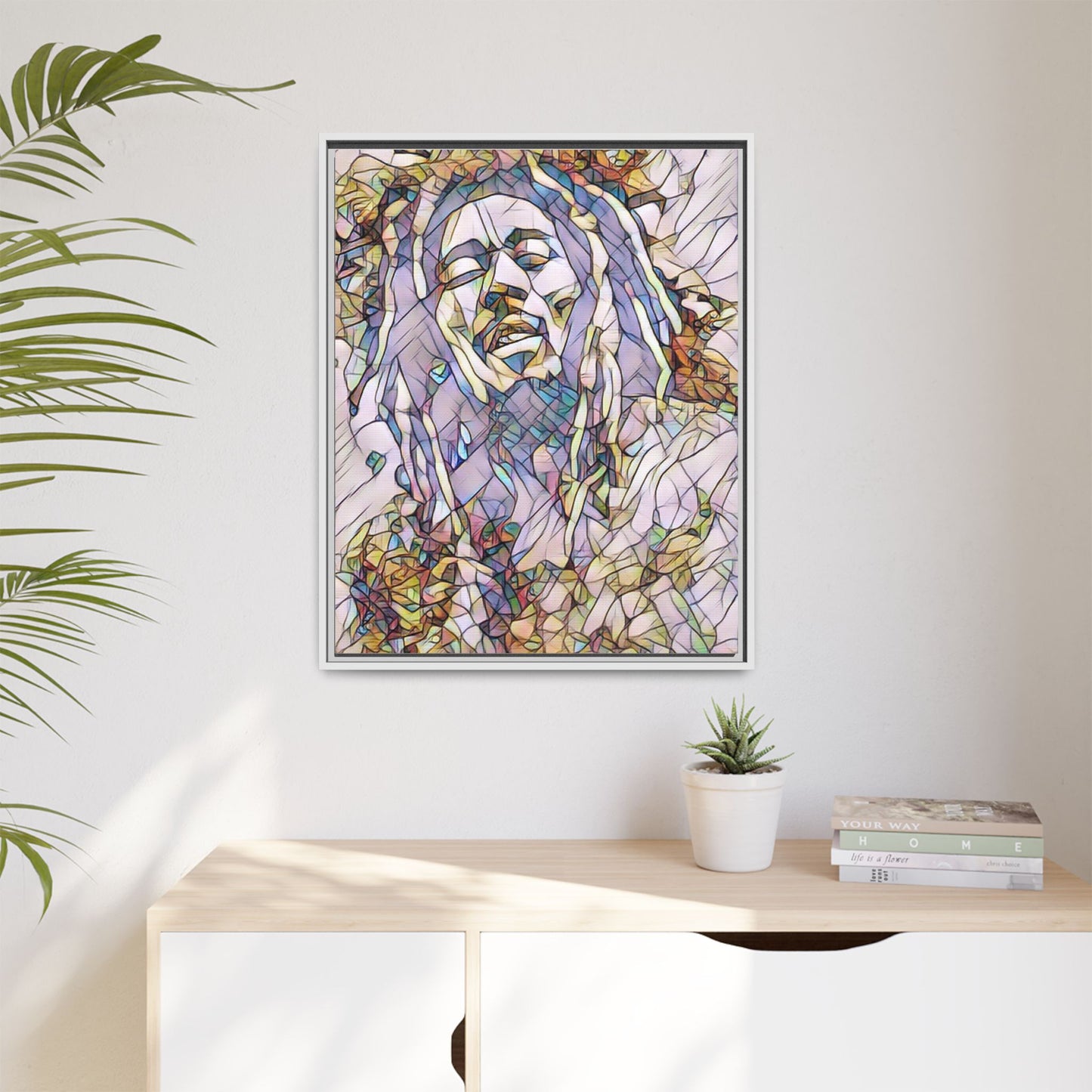 Abstract Multicolor Portrait Matte Canvas Framed Wall Art