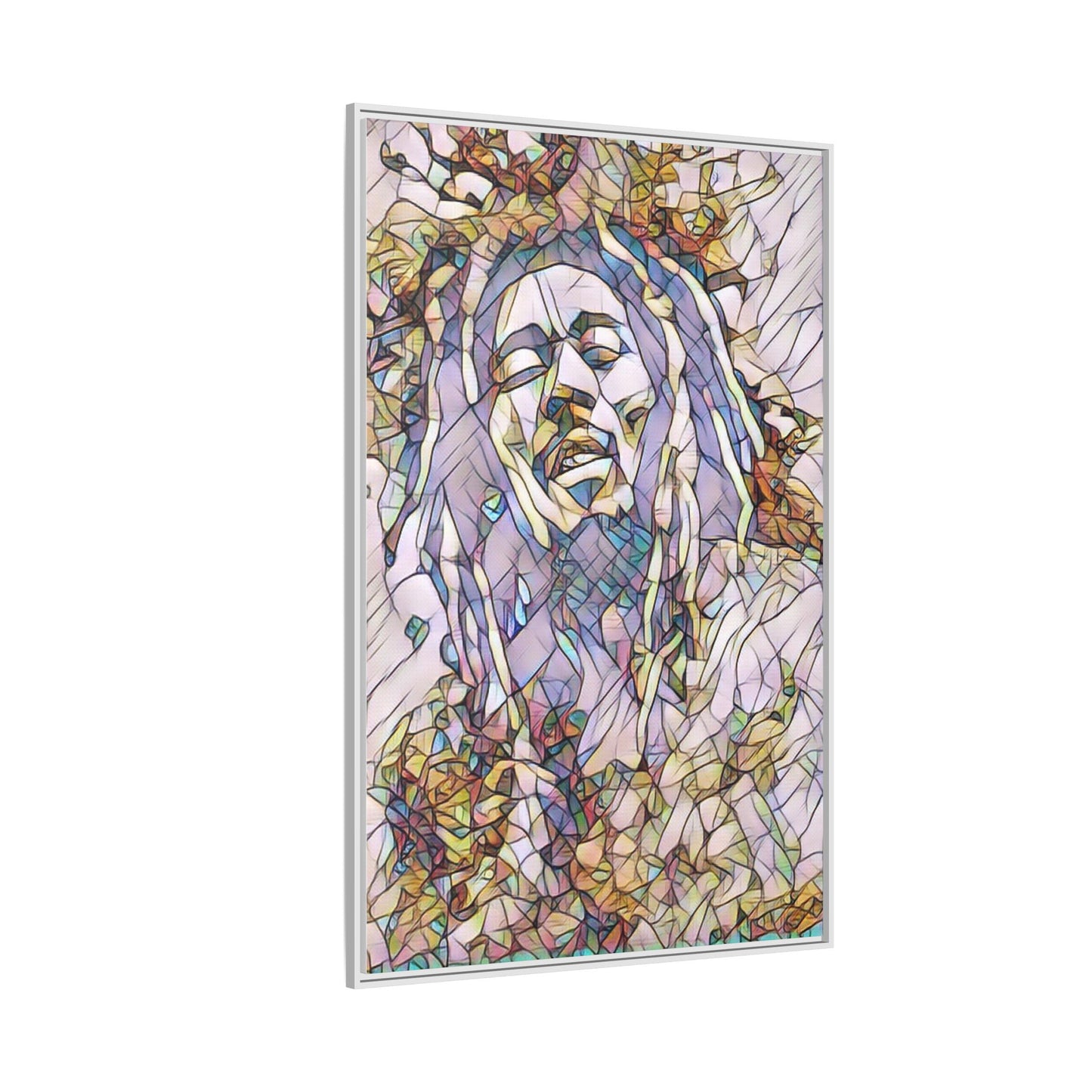 Abstract Multicolor Portrait Matte Canvas Framed Wall Art